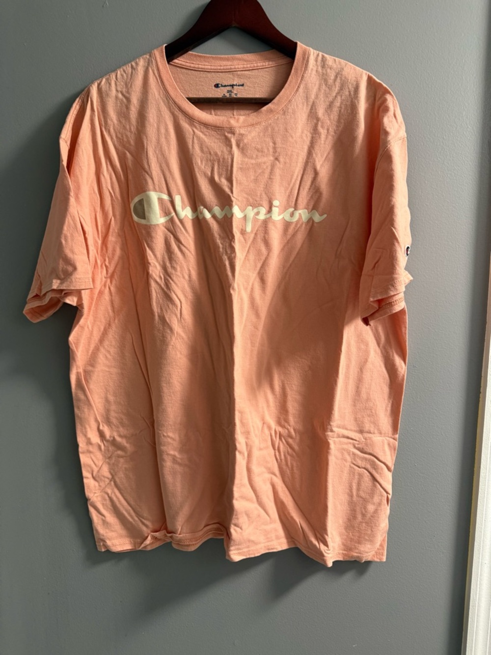 Champion Men’s Peach Short-Sleeve Logo T-Shirt